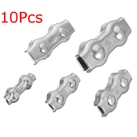 10Pcs Stainless Steel Duplex Clip Wire Cable Rope Grips Clamps Caliper 2mm 6mm