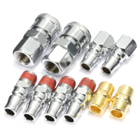 10Pcs Steel 1/4inch Bsp Adapter Compressed Air Quick Coupling Hose