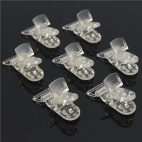 10Pcs T Shaped Plastic Clear Dummy Soother Pacifier Holder Badge Clips Suspender