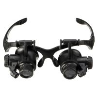 10X 15x 20x 25x Spectacles Glasses Led Lamp Magnifier Loupe Jewellery Maintain With 8pcs Replacement