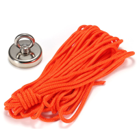 112KG 60mm Neodymium Recovery Super Magnet Treasure Hunting Detector with 10 Meters Rope