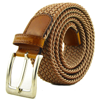 115Cm Men Women Stretch Braided Elastic Canvas Belt Casual Pin Buckle Pants Strip