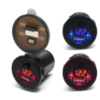 12 24V 2.1A USB Charger LED Voltmeter Switch Panel For Motorcycle Car