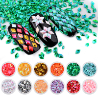 12 Bottles Nail Sequins Diamond Shaped Glitter 3d Laser Nails Art Acrylic Uv Gel Decoration