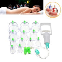 12 Cups Chinese Vacuum Cupping Acupuncture Massage Therapy Magnetic Suction Set