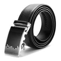 120C Men Peritoneal Layer Leather Belt Simple Audio Frequency Curve Automatic Buckle Pants Strip
