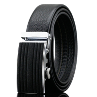 125 130Cm Business Leather Strap Fashion Automatic Buckle Belt Waistband For Mens