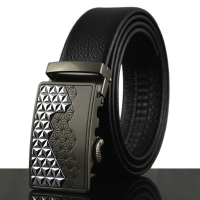 125 130Cm Men Business Genuine Leather Belt Casual Automatic Buckle Waistband Belt