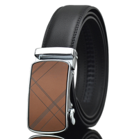 125 130Cm Men Second Layer Business Leather Belt Casual Automatic Buckle Waistband Strap