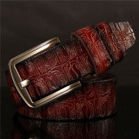 125Cm Men Business Cow Leather Belt With Anti Scratch Buckle