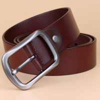 125Cm Men Casual Genuine Leather Belt Waistband Needle Buckle Jeans Belt
