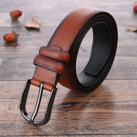 125Cm Men Retro Pu Leather Belt Grain Pattern Strap Casual Pin Buckle Waistband