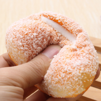 12Cm Squishy Soft Bread With Coconut Shred Phone Straps Decoration