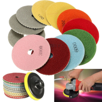 12Pcs 4 Inch 50 6000 Grit Diamond Polishing Pads Set For Granite Concrete Marble