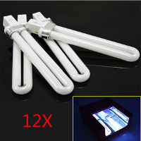 12Pcs 9watt Nail Art Uv Gel Dryer White Light Lamp Tube