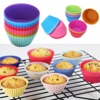12Pcs Silicone Cake Muffin Chocolate Cupcake Cups Mold Cake Cup Kitchen Bakeware Baking Pastry Tools