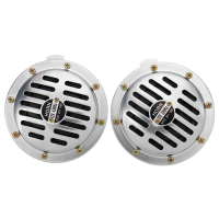 12V 115db Chrome Car Horn Grill Mount Compact Super Loud Blast Tone 320/ 430hz