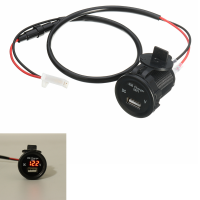 12V 2.1A Usb Port Charger Socket Voltage Voltmeterr Led Light For Car Motorcycle