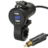 12V 24v 5v 4.2A Led Dual Usb Charger Volt Meterr Socket For Bmw/triumph Hella Plug Trucks