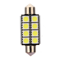 12V 2mm 8 Smd 5050 Led Pure White Canbus Festoon Dome Roof Light Bulb