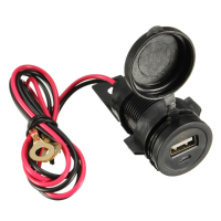 12V Motorcycle Single Usb Port Power Charger Adapter Plug For Phone Ipad