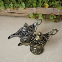 12X4x7.5Cm Hollowed Out Carving Retro Classic Aladdin Wishing Lamp Furnishing Articles