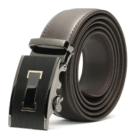130Cm Mens Business Casual Automatic Buckle Waistband Strap Genuine Leather Belt