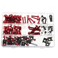 134Pcs Red Motorcycle Fairing Screws Windshield Screws Body Fasteners Bolts Kit