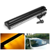 144W 6000k Car Strobe Beacon Lamp Led Emergency Warning Light Bar Amber