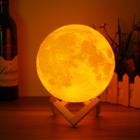 15Cm 3d Magical Two Tone Moon Lamp Usb Charging Luna Led Night Light Touch Sensor Gift