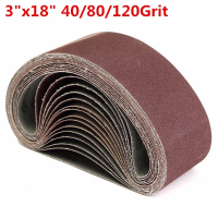 15Pcs 3*18 Inch 40/80/120 Grits Sanding Belts 75x460mm Abrasive Sanding Belts