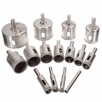 15Pcs 6 50mm Diamond Hole Saw Drill Bit Set 100 Grits Tile Ceramic Glass Marble Drill Bits