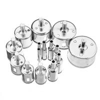 15Pcs 6 50mm Diamond Hole Saw Drill Bit Set Tile Glass Marble Ceramic Holesaw Cutters