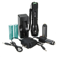 Meco 1600lm Zoomable Xm L T6 18650 Led Flashlight Suit