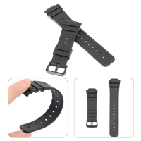 16Mm Replacement Black Rubber Watch Band For CASIO