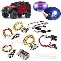 17Pcs Led Front Rear Lights + Ic Lamp Group Headlight Kit For Traxxas Trx4 Rc Car Parts