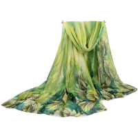 180Cm Women Voile Coral Flower Printing Scarf Casual Oversize Warm Soft Scarves Shawls