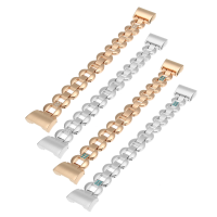 180Mm Womens Stainless Steel Crystal Bracelet Band Loop Strap For Fitbit Charge 2 Watch
