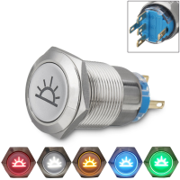 19Mm 12v Led Push Button On Off Dome Light Panel Switch