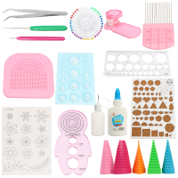 19Pcs Quilling Paper Rolling Kit Slotted Tools Strips Tweezer Ruler Diy Crafts