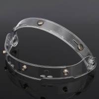 1Pc 23x4.5Cm Flip Up Clear Lens Shield Visor For Motorcycle Open Face Helmet 3 Buckles