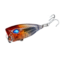 1Pc 4cm 3.6G Popper Fishing Lure Lifelike 3d Eyes Bkk Hook Hard Bait Fishing