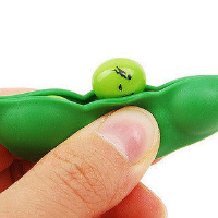 1Pcs Colorful Extrusion Pea Bean Soybean Stress Relieve Toy Keychain