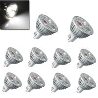 1X 10x Mr16 3w 300lm Pure White Energy Saving Led Spotlightt Bulb 12v