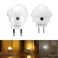 1X 2x 3x 5x Arilux® 360 Degree Rotation Smart Light Sensor Led Plug In Wall Night Lamp For Bedroom