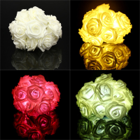 2.2M 20 Led Rose Flower Lights Lamp Garden Party Decorative Lights For Festival Christmas Wedding