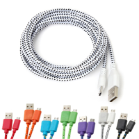 2.8M Hemp Cord Micro Usb Charger Charging Cable For Mobile Phone