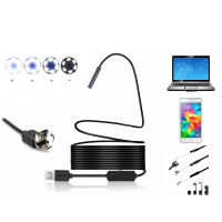 2 In 1 8mm 6led Ip67 Micro Usb/usb Endoscope Borescope Inspection Camera Rigid Cable For Android Pc