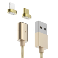 2 In 1 Nylon Magnetic 2.1A 8 Pin Micro Usb Charing Cable For Mobile Phone