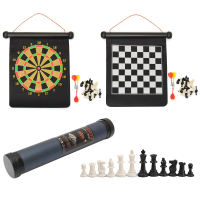 2 In 1 Travel Suspended Target Darts Outdoor Double Sided Magnetic Chess Plate Roll Up Game Tools